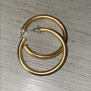 Brushed gold hoops